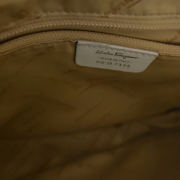 Salvatore Ferragamo Cream Shoulder Bag with Scarf Accent - Picture 4 of 11